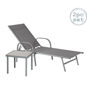 Harbour Housewares Reclining Wooden Sun Lounger